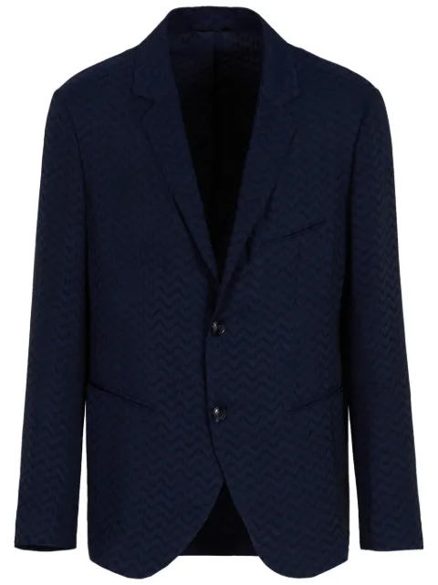 Giorgio Armani zigzag-print single-breasted blazer Blue 4SGGG16PT050Q