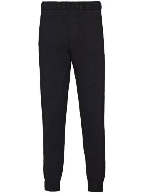 Prada fine-knit cashmere track pants Black UMP147S23213GH
