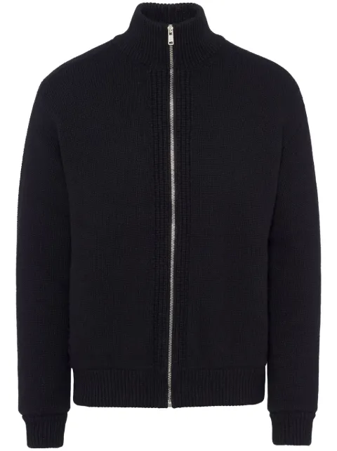 Prada triangle-logo wool-cashmere cardigan Black UMG251S23213GH
