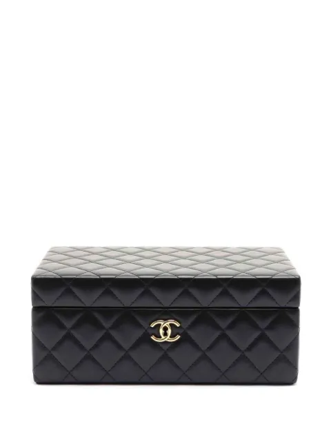 CHANEL Pre-Owned diamond-quilted leather jewellery box Black CHANELJEWELRYBLBOX