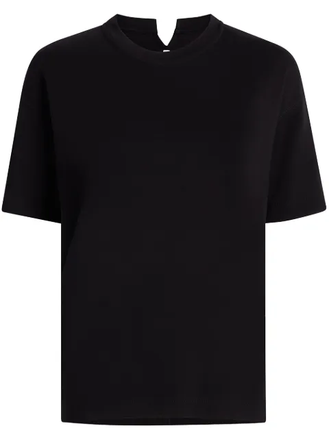 Another Tomorrow Luxe Seamed cotton T-shirt Black A123CT037CO