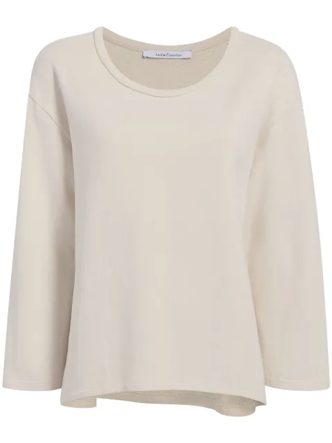 Another Tomorrow scoop-neck jersey top Neutrals A423CT052CO