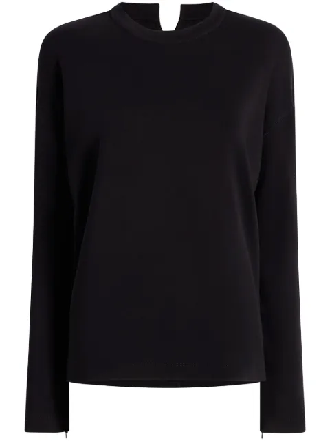 Another Tomorrow Luxe Seamed cotton T-shirt Black A123CT036CO
