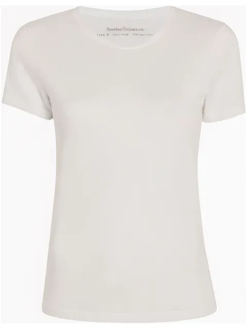 Another Tomorrow crew-neck organic cotton T-shirt White A019CT004CO