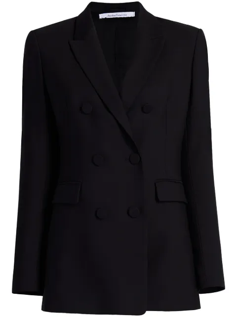 Another Tomorrow double-breasted merino wool blazer Black A019JK002WV