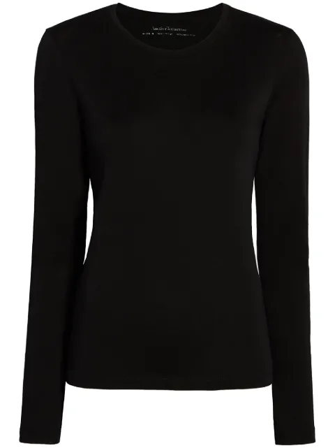 Another Tomorrow crew-neck long-sleeved T-shirt Black A019CT003CO