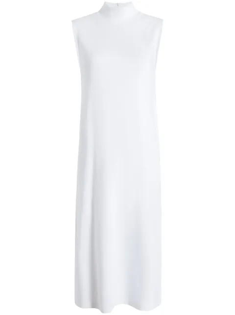 Another Tomorrow mock-neck cotton midi dress White A123CT035CO