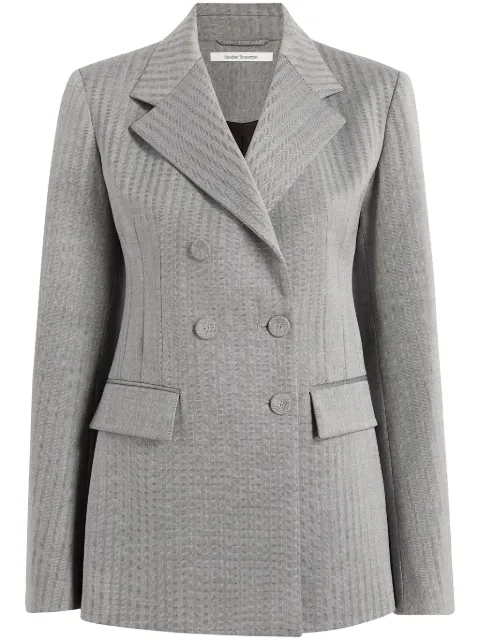 Another Tomorrow herringbone double-breasted blazer Grey A323JK021WV