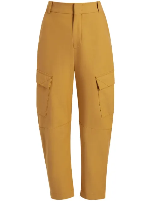 Another Tomorrow Curved cargo trousers Yellow A423PT028CO