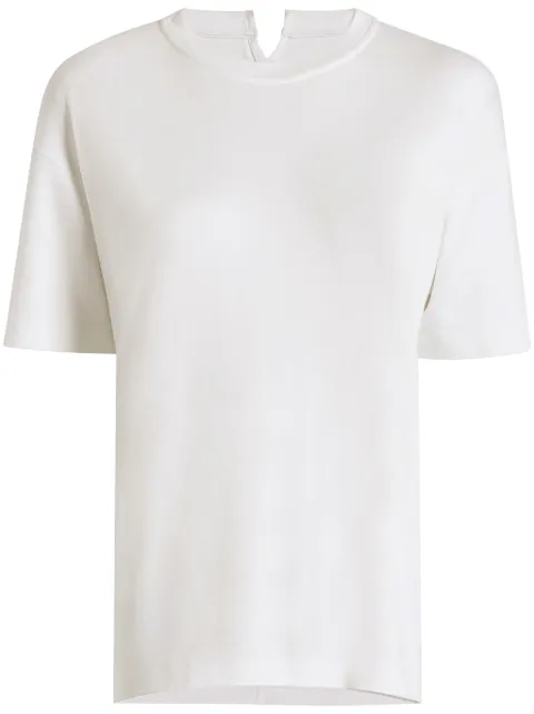Another Tomorrow Luxe Seamed cotton T-shirt White A123CT037CO