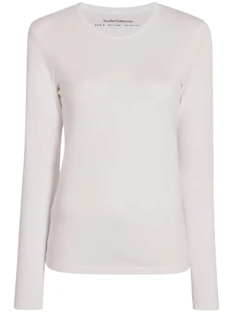 Another Tomorrow crew-neck organic cotton T-shirt White A019CT003CO