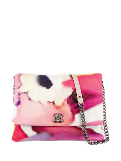 CHANEL Pre-Owned 2015 maxi floral-print shoulder bag Pink CHANELPINKTIEDYE