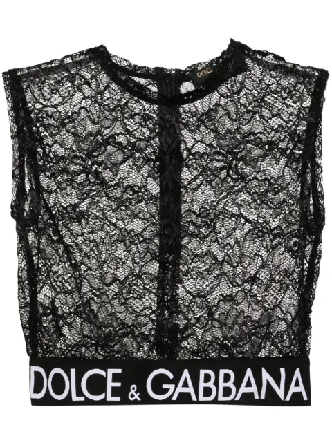 Dolce & Gabbana lace crop top Black F758UTFLRFE
