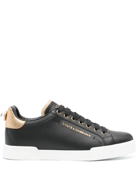 Dolce & Gabbana Portofino leather sneakers Black CK0159AN298
