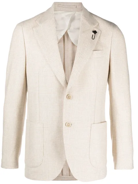 Lardini prince-of-wales-check wool blazer Neutrals IT534AEITSK61538