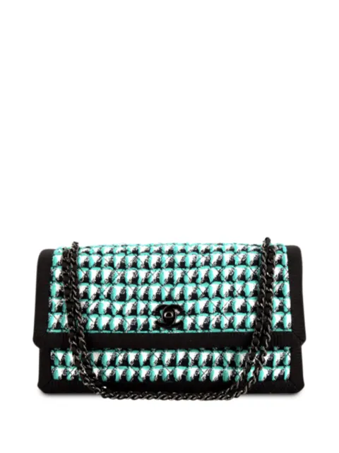 CHANEL Pre-Owned 2016 Timeless houndstooth tweed shoulder bag Green CHANELGREENHOUNDSTOOTH