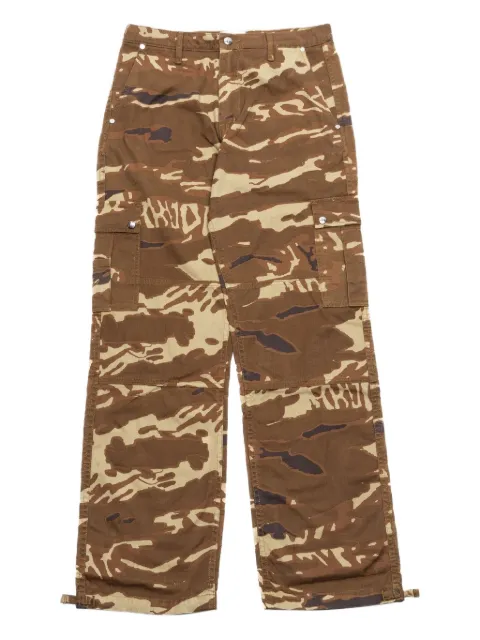 RHUDE tiger camouflage-pattern trousers Brown RHFW23PA21320108