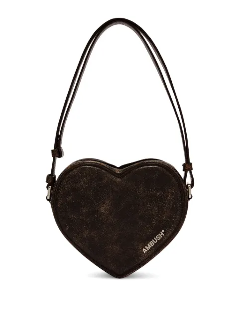 AMBUSH Heart leather shoulder bag Black BWNN006S24LEA0011000