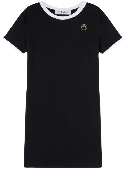 AMBUSH contrast-trim ribbed minidress Black BWDH002S24JER0011000