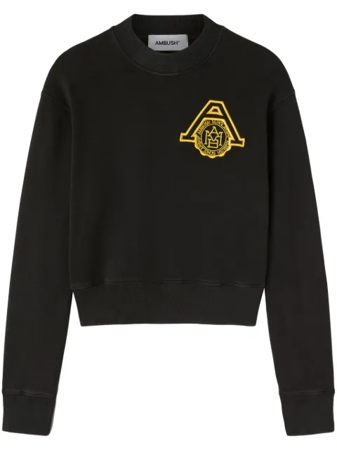AMBUSH logo-embroidered organic cotton sweatshirt Black BWBA001S24JER0011018