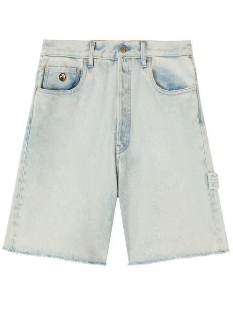 AMBUSH raw-edge denim shorts Blue BMYC001S24DEN002
