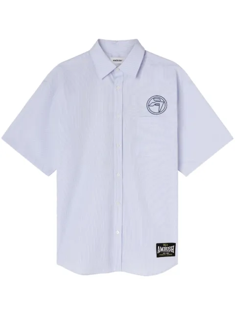 AMBUSH short-sleeve striped cotton shirt Blue BMGG001S24FAB0024445