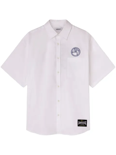 AMBUSH logo-embroidered cotton shirt White BMGG001S24FAB0010145