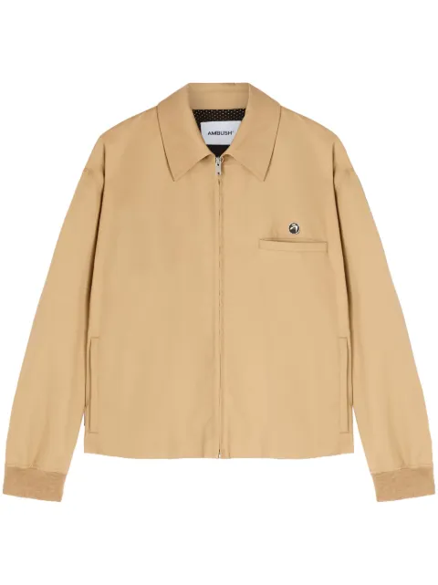 AMBUSH striped cotton jacket Brown BMEM001S24FAB0016200