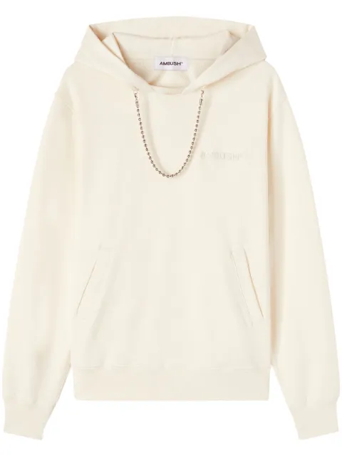AMBUSH ball-chain organic cotton hoodie Neutrals BMBB001S24FLE0013131