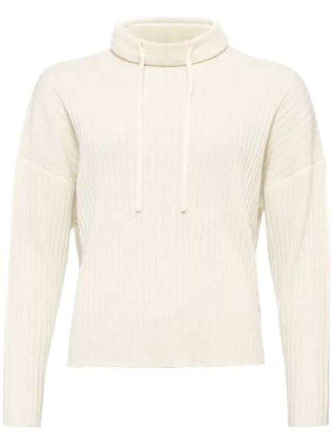 ERES Cajole ribbed-knit hoodie White 09240100916