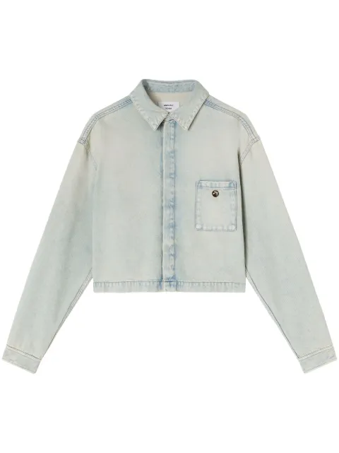 AMBUSH logo-appliqué denim jacket Blue BWYD002S24DEN0024200