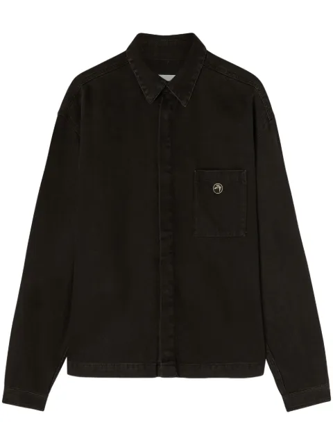 AMBUSH logo-embroidered cotton shirt Black BMYD002S24DEN0011100