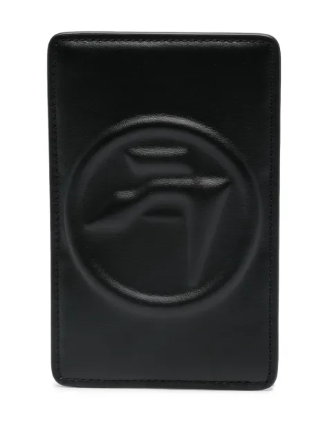 AMBUSH logo-embossed card holder Black BMND009S24LEA0011000