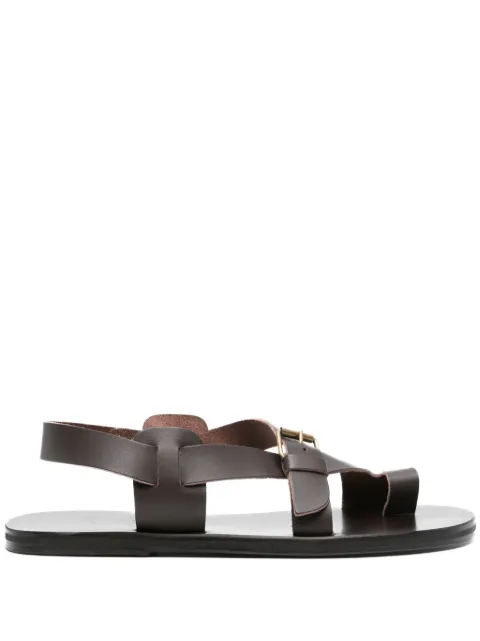 Ancient Greek Sandals Paris flat leather sandals Brown PARISVACHETTA