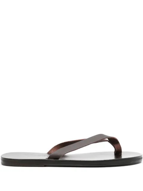 Ancient Greek Sandals Solon flat leather sandals Brown SOLONVACHETTA
