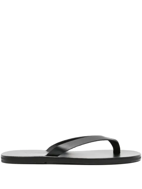 Ancient Greek Sandals Solon flat leather sandals Black SOLONVACHETTA