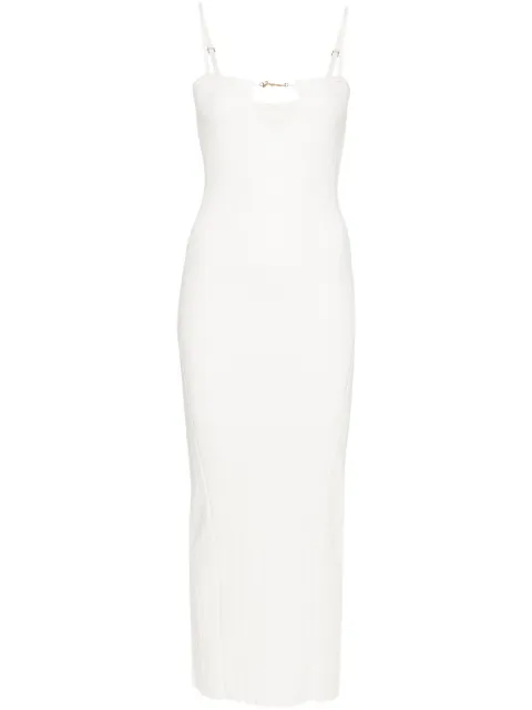 Jacquemus Sierra ribbed midi dress White 241KN3582355110