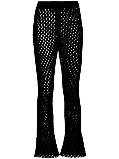 Alanui A Love Letter To India macramé trousers Black LWHG013R24KNI0021000