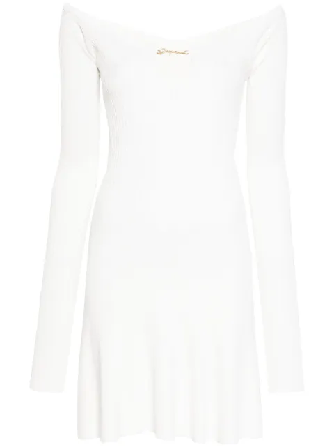 Jacquemus La Robe ribbed minidress White 241KN3562358