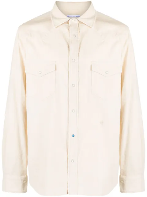 Jacob Cohën logo-embroidery corduroy cotton shirt Neutrals UC00213TA406A