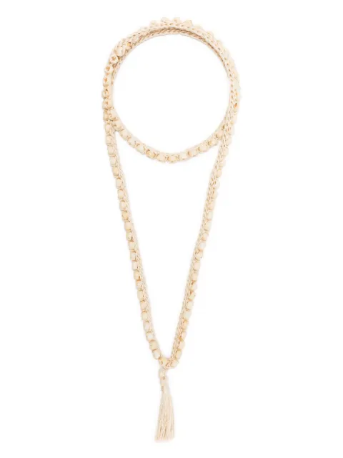 Alanui tassel detail crochet necklace Neutrals LWOB007R24KNI0010300