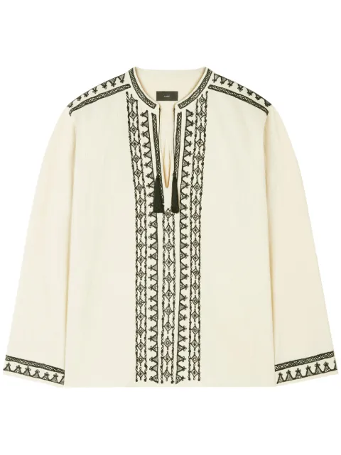 Alanui tassel-detail shirt Neutrals LWGA013R24FAB0010310