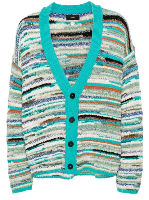 Alanui Madurai striped cardigan Blue LMHB027R24KNI0044384