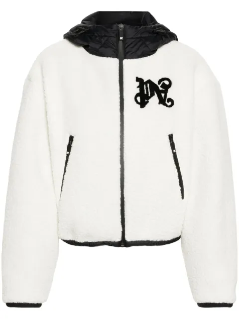 Palm Angels monogram-appliqué ski jacket White PWKI001R24FAB0010110