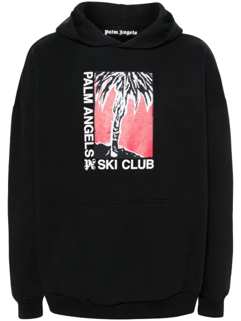 Palm Angels Palm Ski Club cotton hoodie Black PMBB126R24FLE0051001