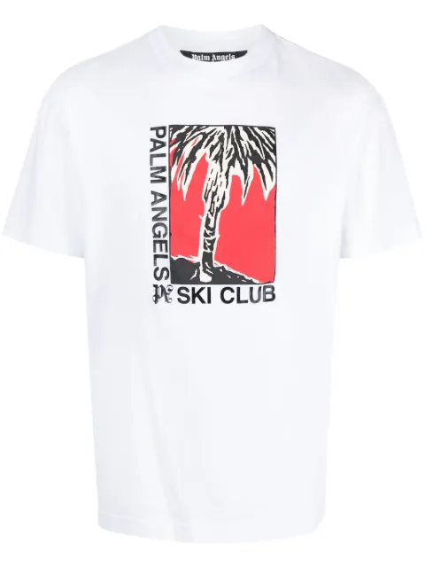 Palm Angels Ski Club cotton T-shirt White PMAA001R24JER0030110