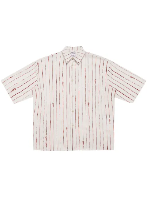 COUNTY OF MILAN County pinstripe cotton shirt Neutrals CMGG004S24FAB0010128
