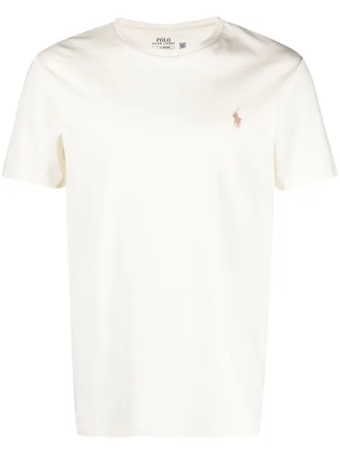 Polo Ralph Lauren logo-embroidered cotton T-shirt Neutrals 710671438350