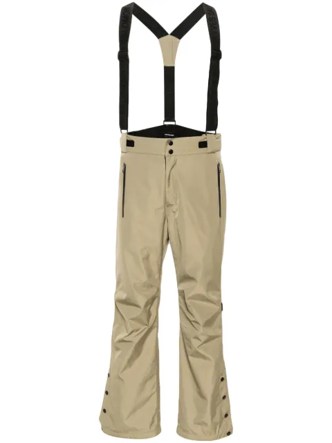 Yves Salomon logo-print strap straight-leg trousers Green 24WIP004XXM20W