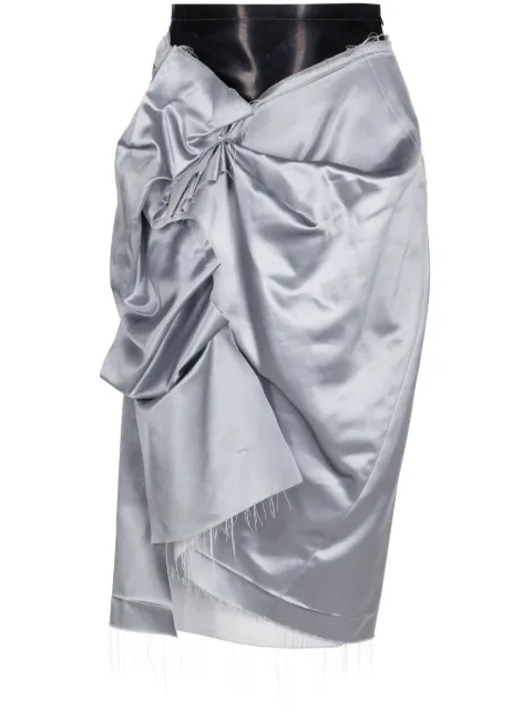 Maison Margiela deconstructed satin pencil skirt Blue S29ME0004S44074